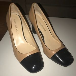 Franco Sarto 8.5 Nude and Black Heels 👠